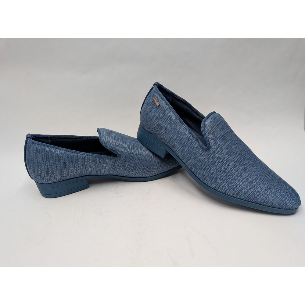 Uubaris Women Blue Textured Slip On Loafers Pointed Toe Flats SM010 Size 7